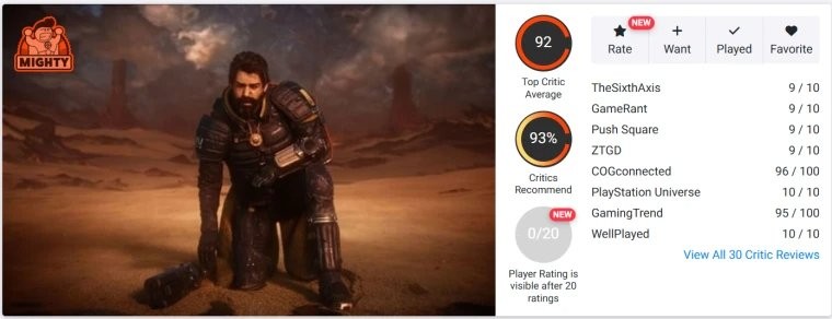 Saros媒体评分爆炸：PS5独占射击神作，必玩杰作