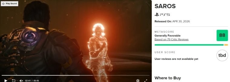 Saros媒体评分爆炸：PS5独占射击神作，必玩杰作