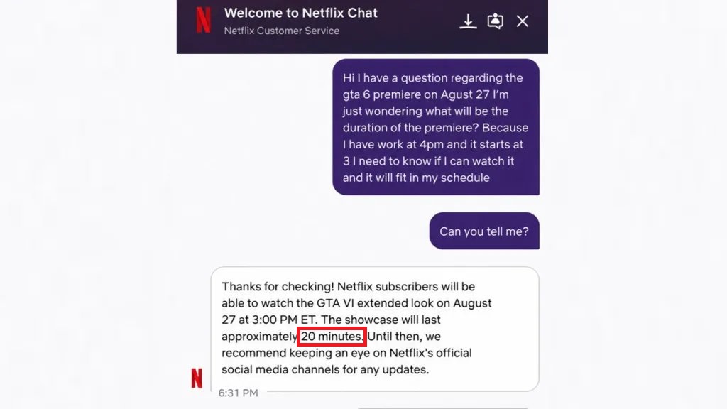 GTA6加长版预告8月27日Netflix首播 20分钟实机内容抢先看