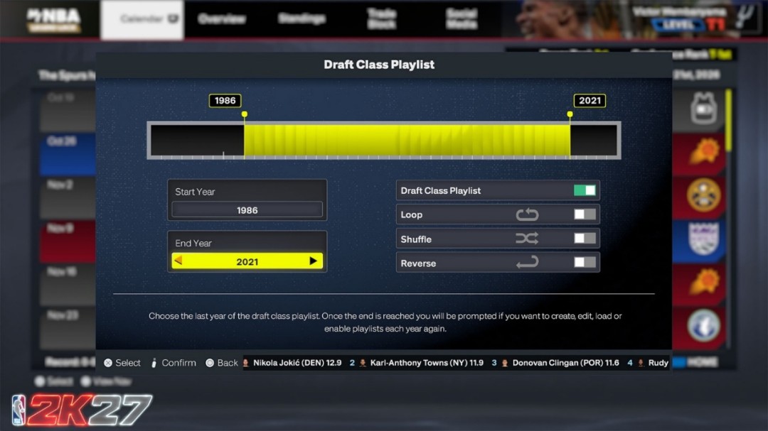 NBA 2K27抢先体验开启,豪华版玩家提前开打文班亚马新赛季