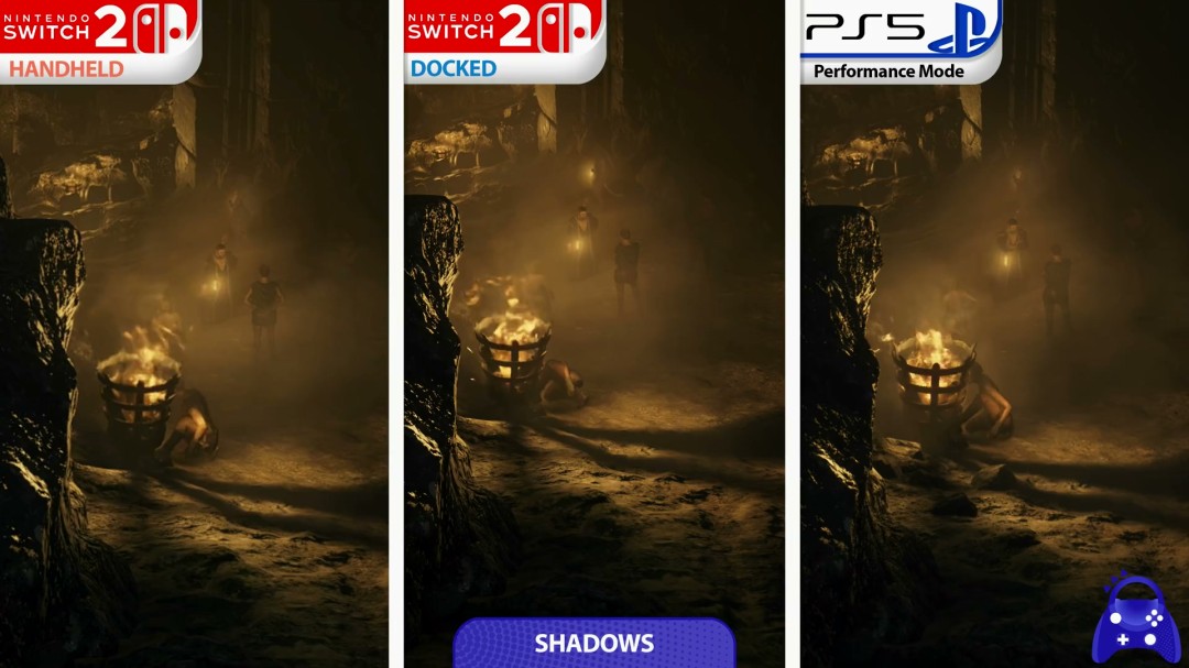 龙之信条2 Switch2 vs PS5对比:掌机1080p,阴影差距明显