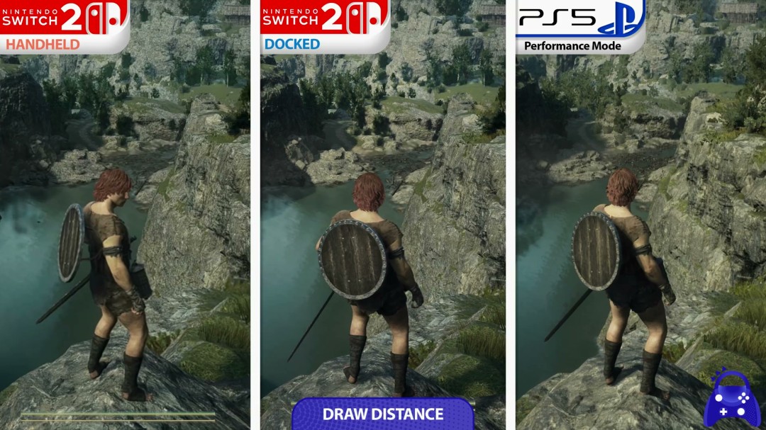 龙之信条2 Switch2 vs PS5对比:掌机1080p,阴影差距明显